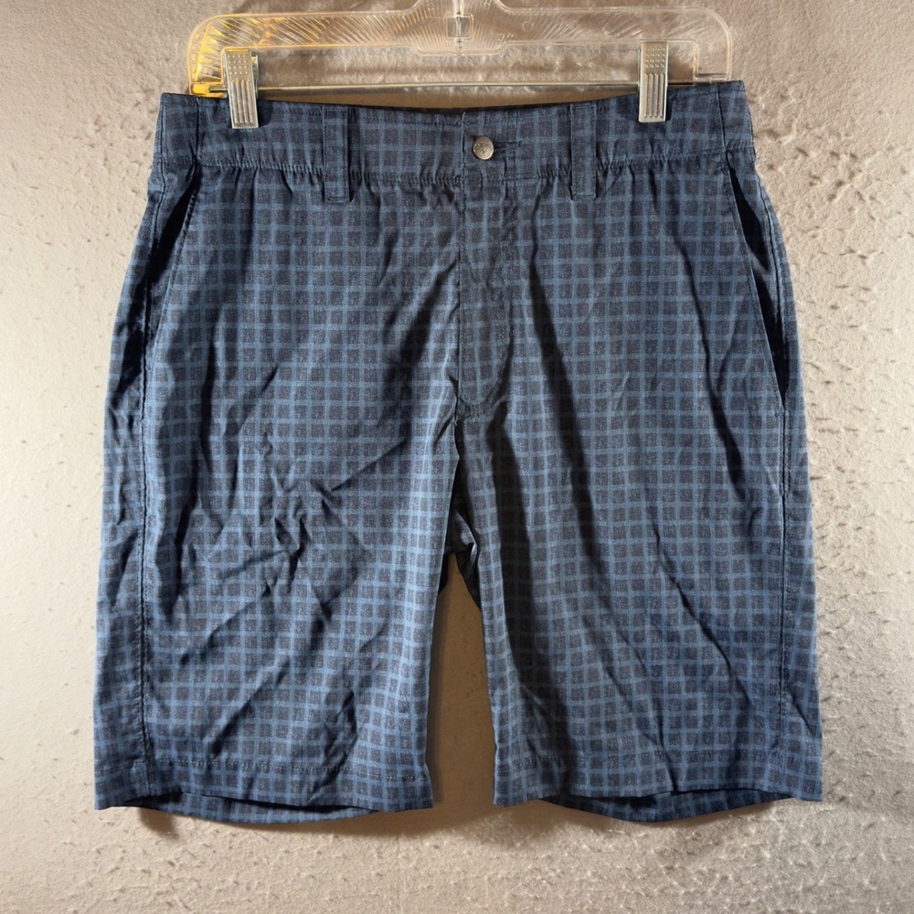 1415‎ | Calloway Grid Print Performance Stretch Golf Shorts Blue Mens 30